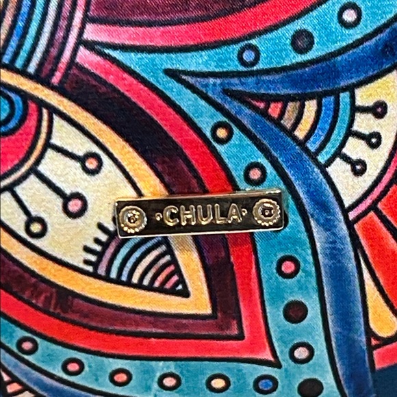 Chula Handheld Women’s Handbag - Navy with Multicolor Mandala Detail - Picture 3 of 12